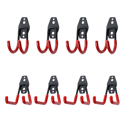8pc Garage Hook Storage Set - Red