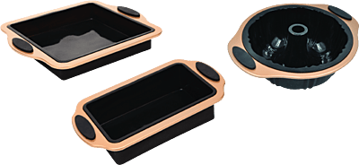 3pc Copper Silicone Bakeware Set