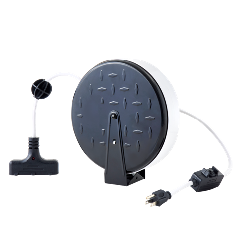 Retractable Extension Cord Reel - White