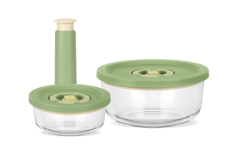 Round Vacuum Seal Storage Container Set & Manual Pumso