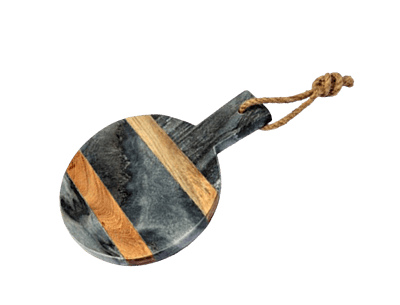 Marble Charcuterie Cutting Board - Black and Wood